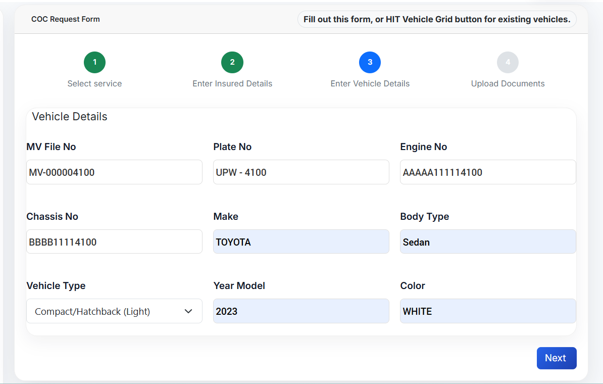 Customer Entry Step 3